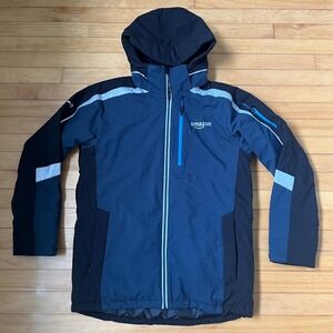 Amazon Employee Hooded Winter Jacket Navy Black Reflective Workwear Mens Large